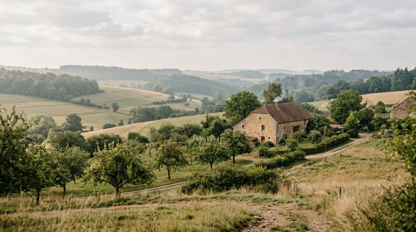 Paysage rural doux du Luxembourg — pisciniste Steinsel